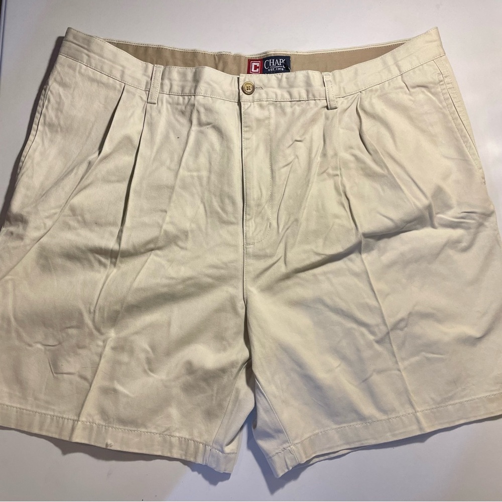 Big Men’s Shorts 42 Chaps Tan Chino Pleated Front Shorts NWOT